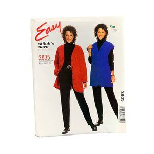 McCalls Easy Stitch N Save Pattern 2835 For Womens Vest Coatigan Sizes 18-24